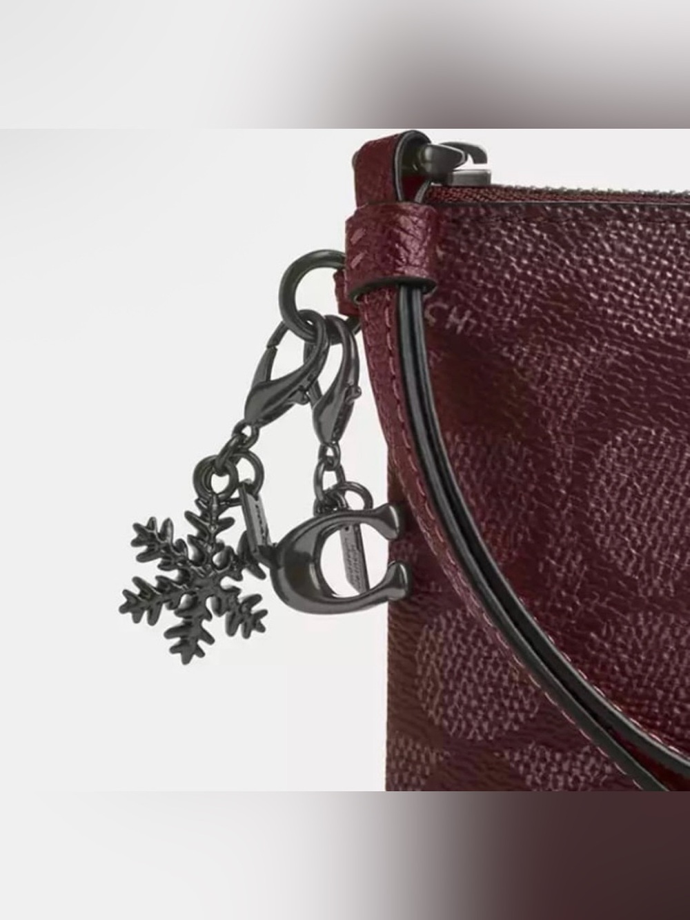 Coach Removable Charms Key Ring Bundle Of Two C Charm And Snowflake Gray NWOT